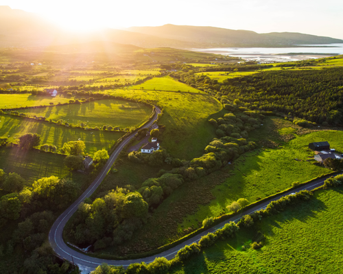 Ariel View of Irish Countryside